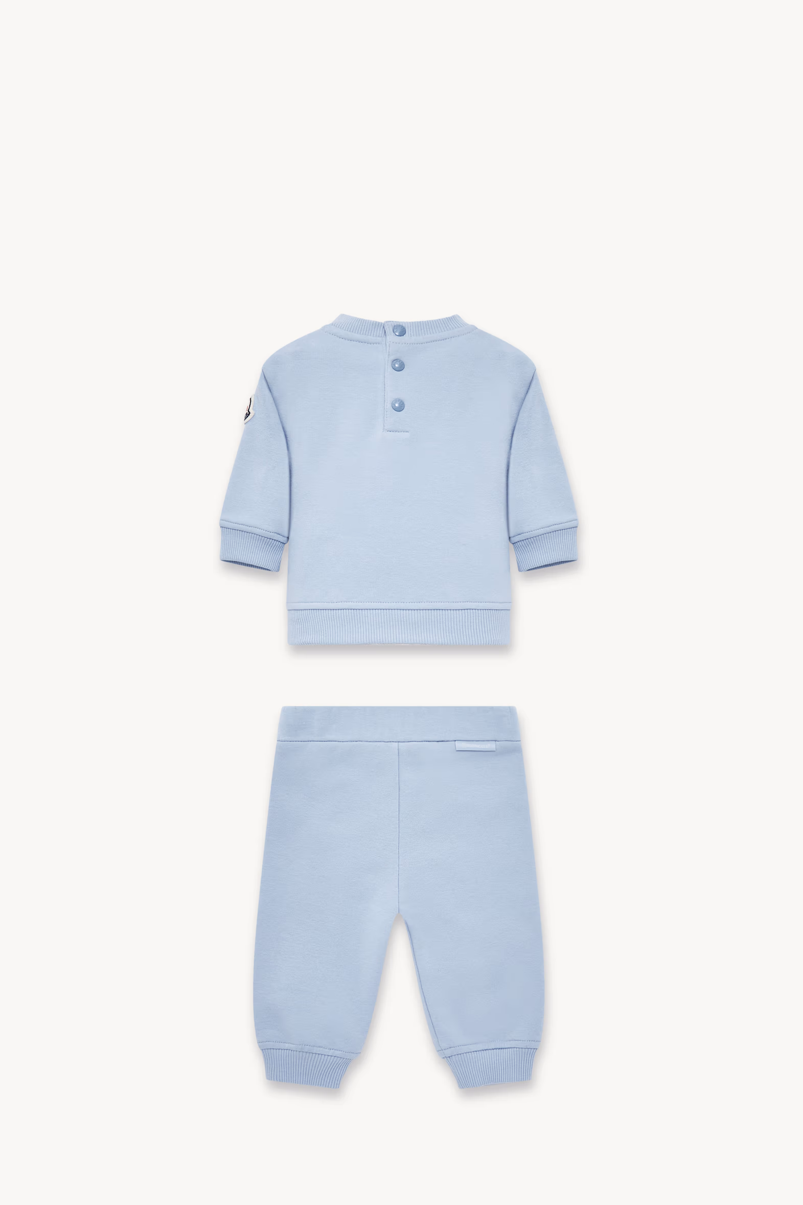 Embroidered Logo Cotton Sweatsuit Set Gender Neutral Light Blue Moncler 3